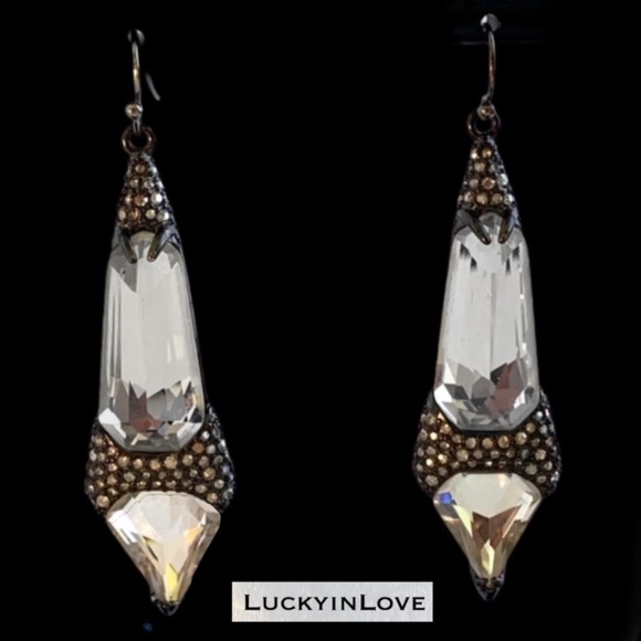 Alexis Bittar Jewelry - ALEXIS BITTAR • Black Miss Havisham Crystal
Encrusted Spear Drop Earrings